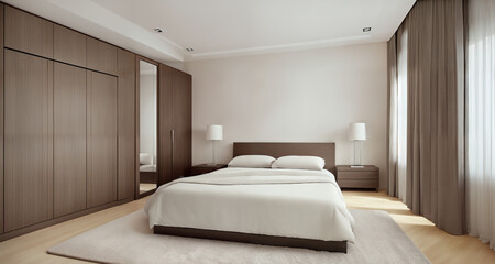 Fototapeta na wymiar Modern luxary minimalistic bedroom