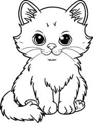 Cute Kitten Coloring Pages for Kids