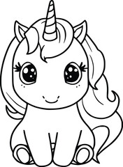 Cute Unicorn Coloring Pages for Kids