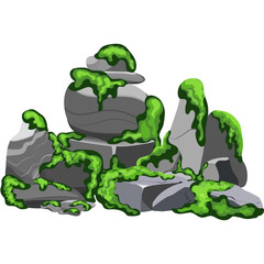 Stones of various sizes and shapes.Stones and rocks in isometric 3d flat style.