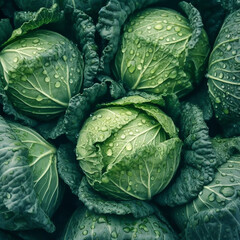 Obraz premium - green, fresh cabbage head, generative ai
