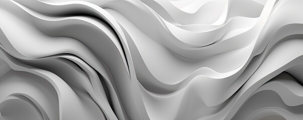  Abstract White wavy sculpted Horizontal background, wave of 3d white liquid flow of marble. Liquid flow texture. Fluid art Abtract-themed, photorealistic illustrations in JPG. generative Ai