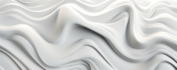 Obraz premium an Abstract White wavy sculpted Horizontal background, a wave of 3d white liquid flow of marble. Liquid flow texture. Fluid art Abstract-themed, photorealistic illustrations in JPG