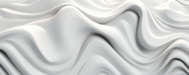 Fototapeta premium an Abstract White wavy sculpted Horizontal background, a wave of 3d white liquid flow of marble. Liquid flow texture. Fluid art Abstract-themed, photorealistic illustrations in JPG