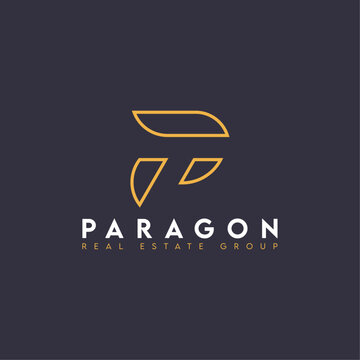 Paragon minimalist P letter logo design