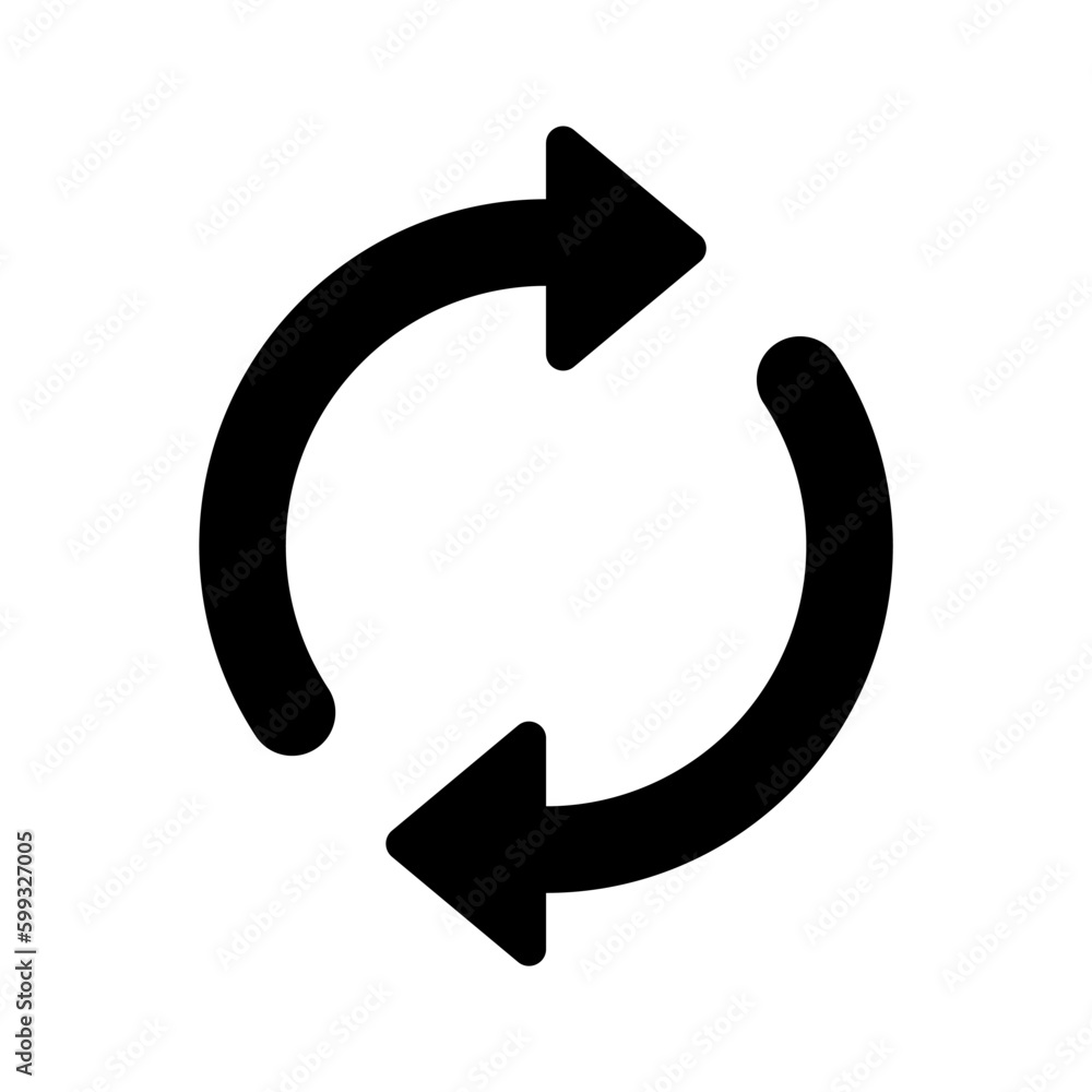 Poster rotating arrow in line style icon. sync arrows symbol. exchange, convert, circular, cyclic arrows, r