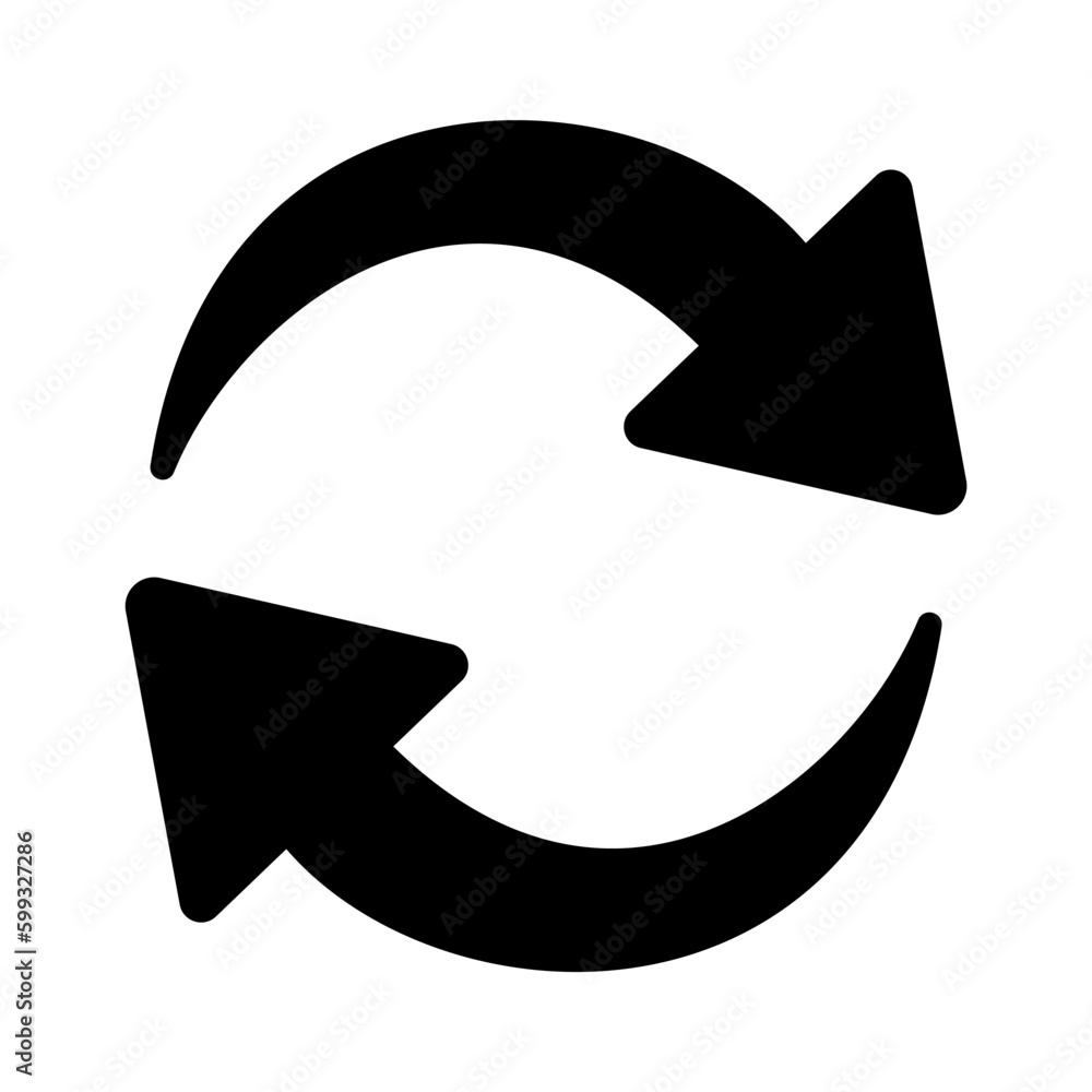 Poster rotating arrow in line style icon. sync arrows symbol. exchange, convert, circular, cyclic arrows, r