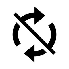 Rotating arrow in line style icon. sync arrows symbol. exchange, convert, circular, cyclic arrows, recurrence, flip, reverse simple black style sign for apps and website, 