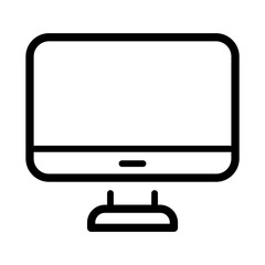 Modern computer monitor screen in line style icon,  desktop symbol, monitor display screen simple black style sign for apps and website, vector illustration.