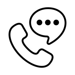 Contact us in line style icon, Hot line call, chat support symbol, Chat, point, chat, support, message, phone, call, info simple black style sign for apps and website, vector illustration.