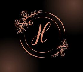 Pink Black Elegant Signature Personal Brand  H Logo 