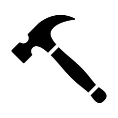 Hummer tool in flat style icon, hammer symbol, repair tool simple black style sign for apps and website, vector illustration.