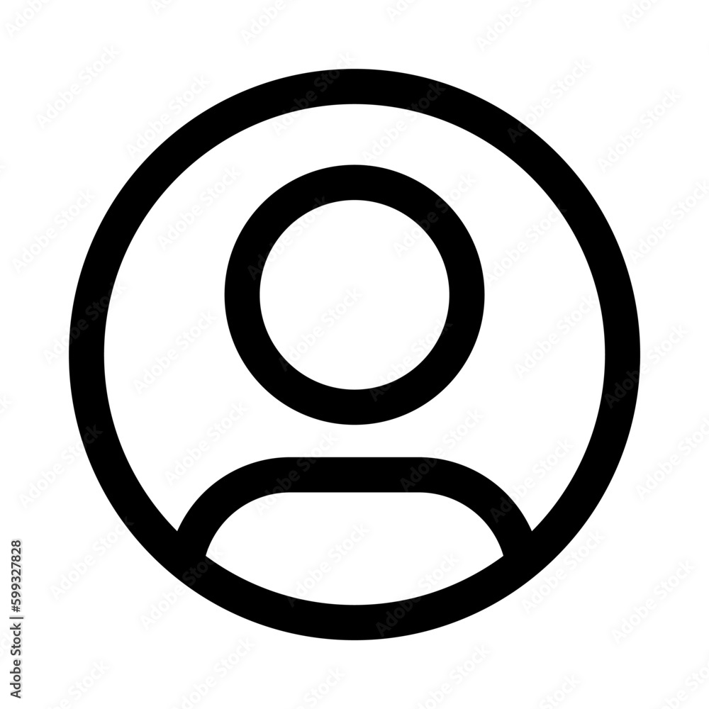 Poster modern user profile in line style icon, person symbol, login or access authentication simple black s