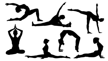 silhouette of a person in yoga pose