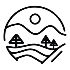 Landscape Flat Icon Isolated On White Background