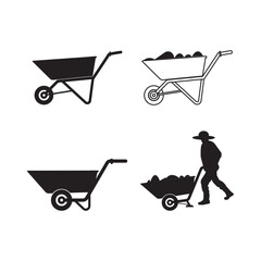 wheelbarrow vector icon