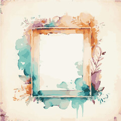 Beautiful vector illustration of a vertical frame with abstract watercolor texture