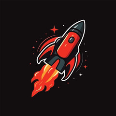 Space Rocket Logo Design