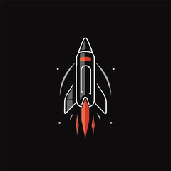 Space Rocket Logo Design