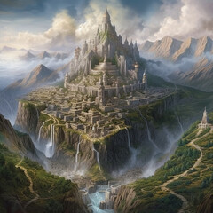 panorama of the mountains - Generated by Artificial Intelligence