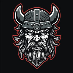 Vector Graphic of Viking God Odin in Helmet
