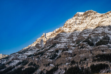 snow covered mountains