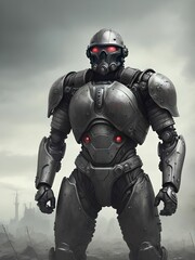 Fototapeta premium Robot cyborg posing