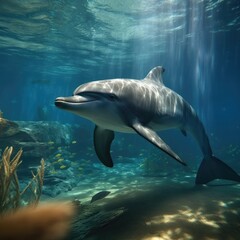 Obraz premium Dolphin in natural habitat (generative AI)