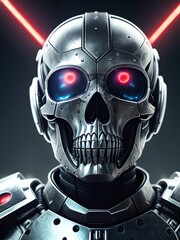 skull robot Cyberpuunk