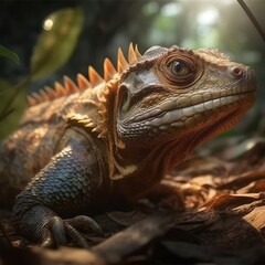 Iguana in natural habitat (generative AI)