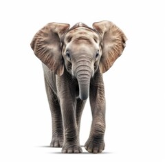 Fototapeta premium Baby Elephant isolated on white (generative AI)