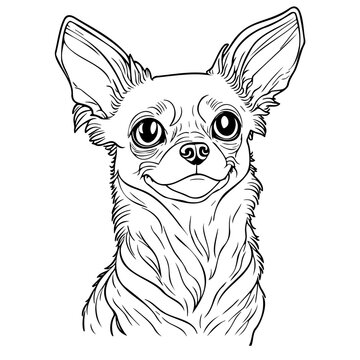 Hand drawn vector illustration chihuahua. Sketch style dog. Animal portrait.