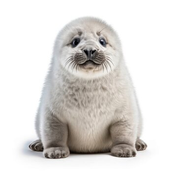 Baby Seal isolated on white (generative AI)