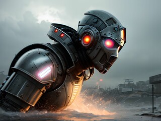 Cyborg Mech Robot Postapocalyptic Futuristic Soldier 