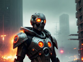Cyborg Mech Robot Postapocalyptic Futuristic Soldier 