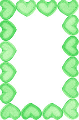 Beautiful Chocolate Mint Green Heart Shaped Marshmallow Candies Frame on Transparent Backdrop, PNG File