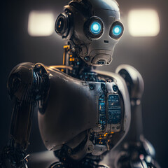 android robot with a background