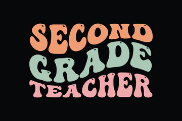 Obraz premium Best teacher wavy groovy t shirt design