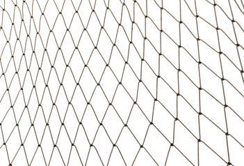 Football or tennis net. Rope mesh on a white background close-up