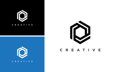 geometric letter p logo, partner vector logo identity