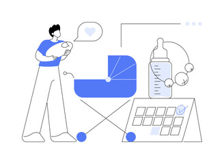 Paternity leave abstract concept vector illustration.