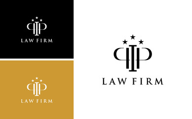 letter PP or PIP law firm logo design with monogram luxury vector