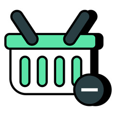 Shopping cart icon, editable vector