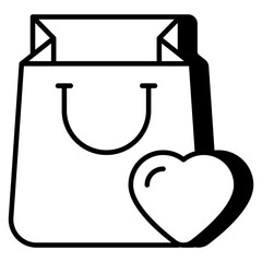 Trendy vector design of favorite shopping bag