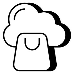 Trendy vector design of cloud shopping