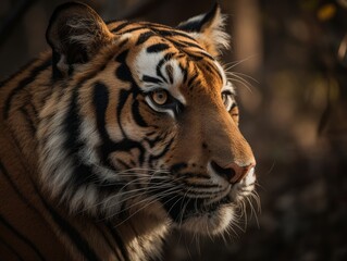 Fototapeta na wymiar Bengal Tiger Majesty: Stunning Shot! AI Generated Generative AI