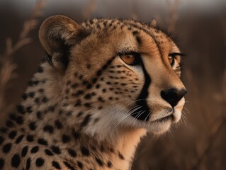 Stunning Cheetah in Motion: Wildlife Beauty - AI Generated Generative AI