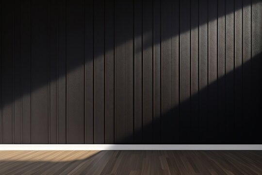 Universal background for a presentation with a black textured wall and sun glare of light.