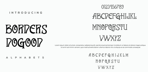 Abstract Fashion font alphabet. Minimal modern urban fonts for logo, brand etc. Typography typeface uppercase lowercase and number. vector illustration