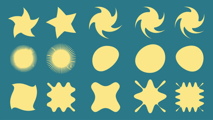 Star and square symbol set  in abstract form.